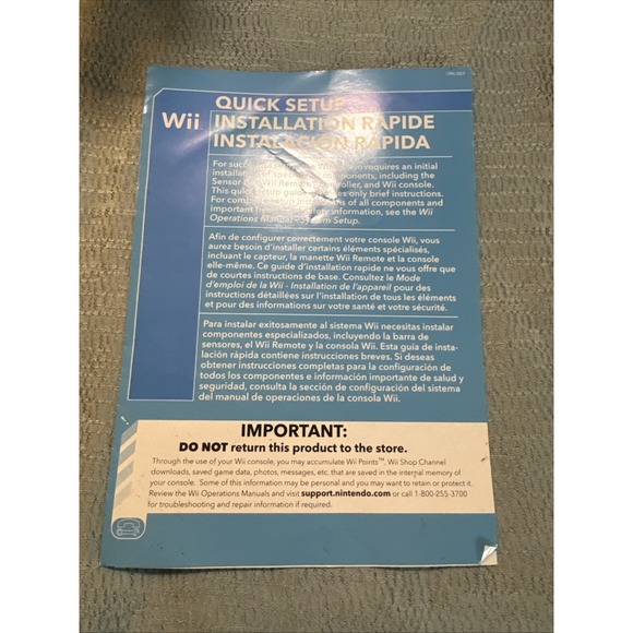 Nintendo Wii Operations Manual Channels andSettings Instruction And System Setup - Picture 6 of 6